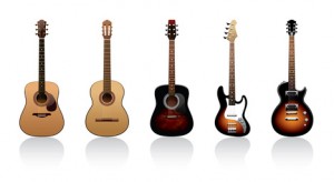 Différentes guitares